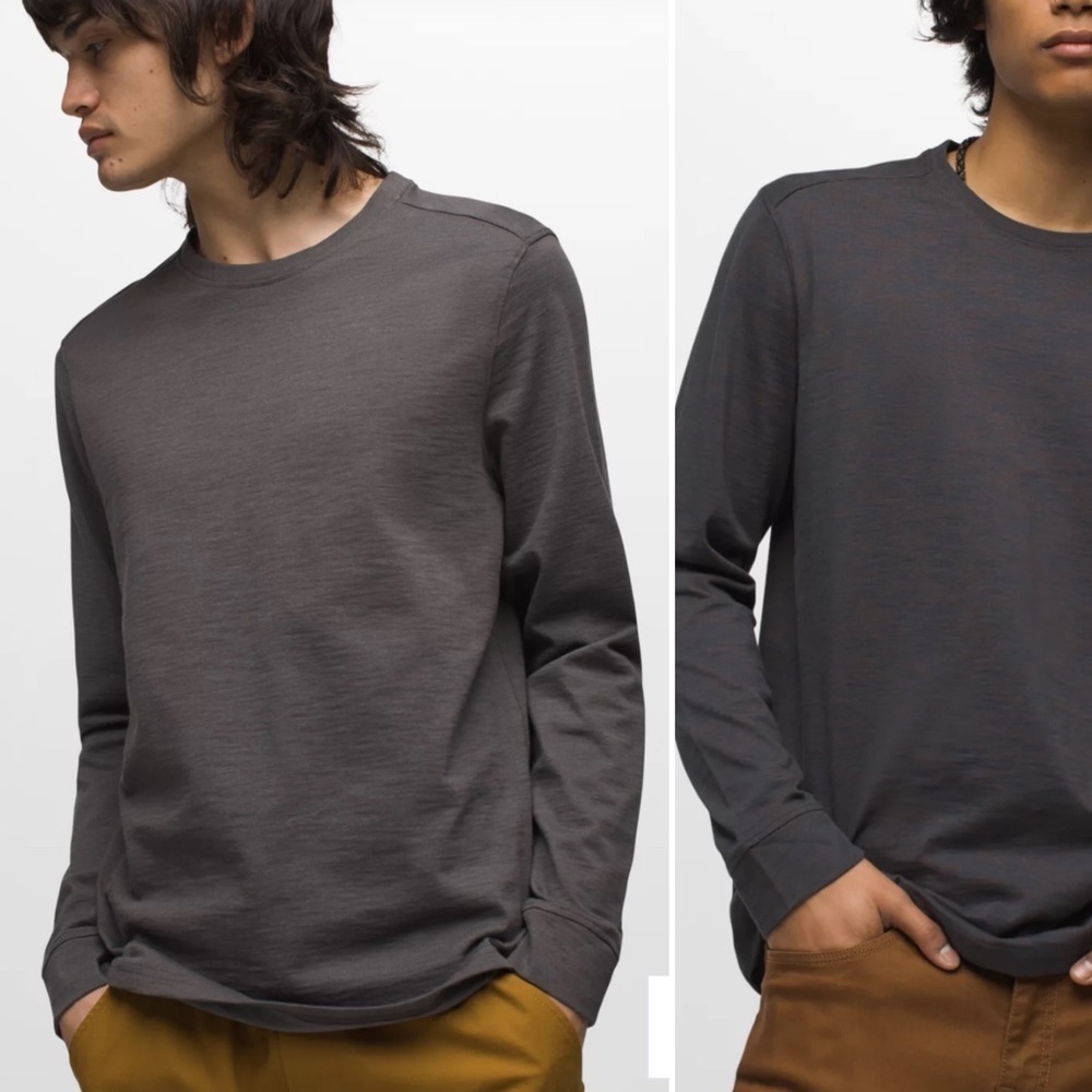 Prana Ronnie Crew II in dark sky heather size small